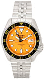 Seiko 5 Sports GMT Automatic Orange Dial Silver Steel Strap Watch For Men - SSK005K1 Authentic Buy Shop Now