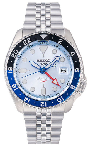 Seiko 5 Sports Automatic GMT SKX Sports Style Asia Exclusive Limited Edition Ice Blue Dial Silver Steel Strap Watch For Men - SSK029K1 Authentic Buy Shop Now