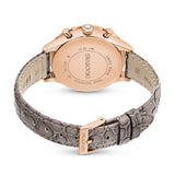 Swarovski Octea Chrono Grey Dial Grey Leather Strap Watch for Women - 5671153 Authentic Buy Shop Now