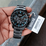 Hugo Boss Trophy Black Dial Black Steel Strap Watch for Men - 1513675 Authentic Buy Shop Now