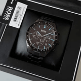 Hugo Boss Trophy Black Dial Black Steel Strap Watch for Men - 1513675 Authentic Buy Shop Now