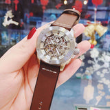 Fossil Modern Machine Automatic Skeleton White Dial Brown Leather Strap Watch for Women - ME3083 Authentic Buy Shop Now