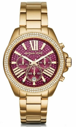 Michael Kors Wren Purple Dial Gold Steel Strap Watch for Women - MK6290 Authentic Buy Shop Now