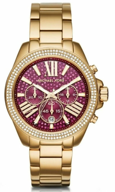 Michael Kors Wren Purple Dial Gold Steel Strap Watch for Women - MK6290 Authentic Buy Shop Now