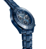 Swarovski Octea Lux Sport Chronograph Blue Dial Blue Steel Strap Watch for Women - 5610475 Authentic Buy Shop Now