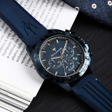 Maserati SFIDA Chronograph Blue Dial Blue Steel Strap Watch For Men - R8873640023 Authentic Buy Shop Now