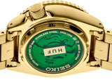 Seiko 5 Sports HUF Limited Edition Green Dial Gold Steel Strap Watch For Men - SRPJ20 Authentic Buy Shop Now