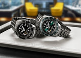 Seiko Prosprex Dark Depths GMT Automatic Black Dial Silver Steel Strap Watch For Men - SPB383J1 Authentic Buy Shop Now