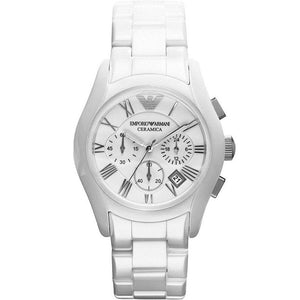 Emporio Armani Chronograph Ceramic White Dial Watch For Women - AR1403 Authentic Buy Shop Now