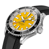 Breitling Superocean Automatic 42mm Yellow Dial Black Rubber Strap Watch for Men - A17375211/1S1 Authentic Buy Shop Now