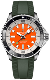 Breitling Superocean Automatic 42mm Kelly Slater Limited Edition Orange Dial Green Rubber Strap Watch for Men - A173751A101S1 Authentic Buy Shop Now