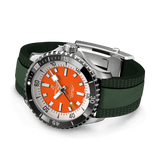 Breitling Superocean Automatic 42mm Kelly Slater Limited Edition Orange Dial Green Rubber Strap Watch for Men - A173751A101S1 Authentic Buy Shop Now