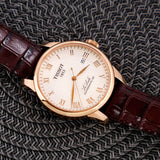 Tissot Le Locle Powermatic 80 Silver Dial Brown Leather Strap Watch For Men - T006.407.36.033.00 Authentic Buy Shop Now