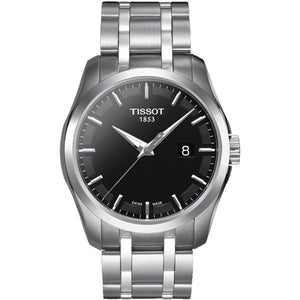 Tissot T Trend Couturier Chronograph Black Dial Silver Steel Strap Watch For Men - T035.410.11.051.00 Authentic Buy Shop Now