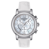 Tissot Dressport Chronograph Mother of Pearl Dial White Leather Strap Watch for Women - T050.217.17.117.00 Authentic Buy Shop Now
