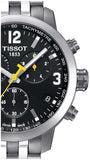 Tissot PRC 200 Chronograph Black Dial Silver Steel Strap Watch For Men - T055.417.11.057.00 Authentic Buy Shop Now