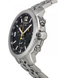 Tissot PRC 200 Chronograph Black Dial Silver Steel Strap Watch For Men - T055.417.11.057.00 Authentic Buy Shop Now