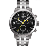 Tissot PRC 200 Chronograph Black Dial Silver Steel Strap Watch For Men - T055.417.11.057.00 Authentic Buy Shop Now