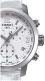 Tissot PRC 200 Chronograph White Dial White Leather Strap Watch For Men - T055.417.16.017.00 Authentic Buy Shop Now