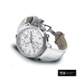 Tissot PRC 200 Chronograph White Dial White Leather Strap Watch For Men - T055.417.16.017.00 Authentic Buy Shop Now