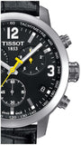 Tissot PRC 200 Chronograph Black Dial Black Leather Strap Watch For Men - T055.417.16.057.00 Authentic Buy Shop Now