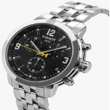 Tissot PRC 200 Chronograph Black Dial Silver Steel Strap Watch For Men - T055.417.11.057.00 Authentic Buy Shop Now