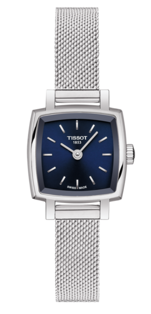 Tissot Lovely Square Blue Dial Silver Mesh Bracelet Watch For Women - T058.109.11.041.00 Authentic Buy Shop Now