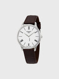 Tissot T Classic Tradition 5.5 Quartz White Dial Brown Leather Strap Watch For Men - T063.409.16.018.00 Authentic Buy Shop Now