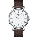 Tissot T Classic Tradition 5.5 Quartz White Dial Brown Leather Strap Watch For Men - T063.409.16.018.00 Authentic Buy Shop Now