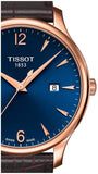 Tissot T Classic Tradition Blue Dial Brown Leather Strap Watch For Men - T063.610.36.047.00 Authentic Buy Shop Now