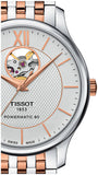 Tissot Tradition Powermatic 80 Open Heart Silver Dial Two Tone Steel Strap Watch For Men - T063.907.22.038.01 Authentic Buy Shop Now