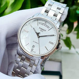 Tissot T Classic Automatic III Day Date White Dial Silver Steel Strap Watch for Men - T065.930.11.031.00 Authentic Buy Shop Now