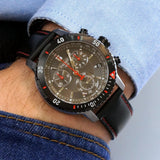 Tissot T Sport PRS 200 Chronograph Grey Dial Black Leather Strap Watch For Men - T067.417.26.051.00 Authentic Buy Shop Now