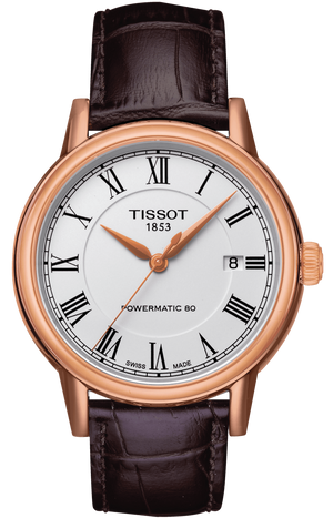 Tissot T Classic Carson Powermatic 80 White Dial Brown Leather Strap Watch for Men - T085.407.36.013.00 Authentic Buy Shop Now