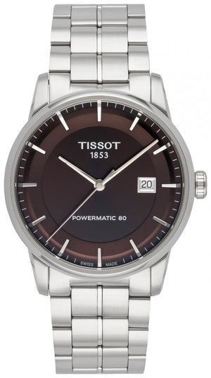 Tissot Luxury Powermatic 80 Brown Dial Silver Steel Strap Watch For Men - T086.407.11.291.00 Authentic Buy Shop Now