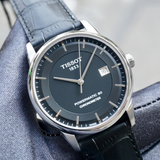 Tissot T Classic Luxury Powermatic 80 Black Dial Black Leather Strap Watch For Men - T086.408.16.051.00 Authentic Buy Shop Now