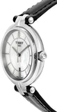 Tissot T Lady Flamingo Mother of Pearl White Dial Black Leather Strap Watch for Women - T094.210.16.111.00 Authentic Buy Shop Now