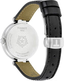 Tissot T Lady Flamingo Mother of Pearl White Dial Black Leather Strap Watch for Women - T094.210.16.111.00 Authentic Buy Shop Now