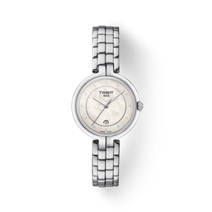 Tissot T Lady Flamingo Diamonds White Dial Silver Steel Strap Watch For Women - T094.210.11.116.01 Authentic Buy Shop Now