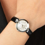 Tissot T Lady Flamingo Mother of Pearl White Dial Black Leather Strap Watch for Women - T094.210.16.111.00 Authentic Buy Shop Now