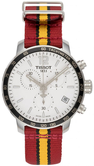 Tissot Quickster Chronograph NBA Miami Heat Edition White Dial Two Tone NATO Strap Watch for Men - T095.417.17.037.08 Authentic Buy Shop Now