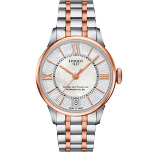 Tissot Chemin Des Tourelles Powermatic 80 Lady Silver Dial Two Tone Steel Strap Watch For Women - T099.207.22.118.02 Authentic Buy Shop Now