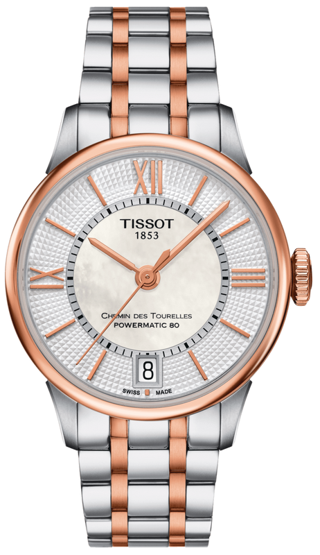 Tissot Chemin des Tourelles Powermatic 80 Silver Dial Two Tone Steel Strap Watch for Men - T099.407.22.038.02 Authentic Buy Shop Now