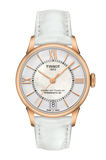 Tissot Chemin Des Tourelles Powermatic 80 Lady Silver Dial White Leather Strap Watch For Women - T099.207.36.118.00 Authentic Buy Shop Now