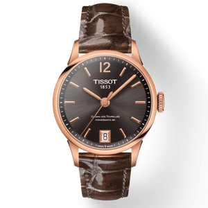 Tissot Chemin Des Tourelles Powermatic 80 Lady Brown Dial Brown Leather Strap Watch For Women - T099.207.36.447.00 Authentic Buy Shop Now