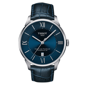 Tissot Chemin Des Tourelles Powermatic 80 Blue Dial Blue Leather Strap Watch for Men - T099.407.16.048.00 Authentic Buy Shop Now
