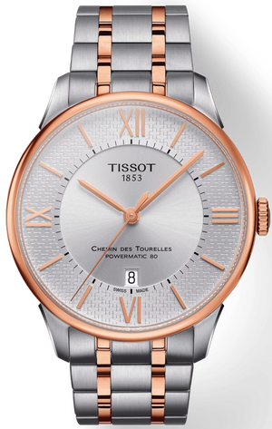 Tissot Chemin des Tourelles Powermatic 80 Helvetic Pride Silver Dial Two Tone Steel Strap Watch for Men - T099.407.22.038.01 Authentic Buy Shop Now