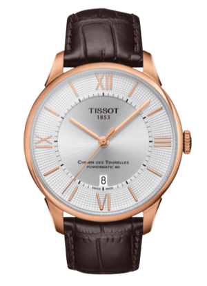 Tissot Chemin Des Tourelles Powermatic 80 Silver Dial Brown Leather Strap Watch For Men - T099.407.36.038.00 Authentic Buy Shop Now