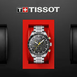 Tissot PRS 516 Chronograph Black Dial Silver Steel Strap Watch For Men - T100.417.11.051.00 Authentic Buy Shop Now
