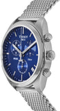 Tissot PR 100 Chronograph Blue Dial Silver Mesh Bracelet Watch for Men - T101.417.11.041.00 Authentic Buy Shop Now